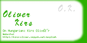 oliver kirs business card